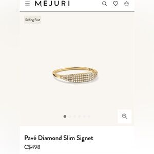 Mejuri Pavé Diamond Slim Signet size 3